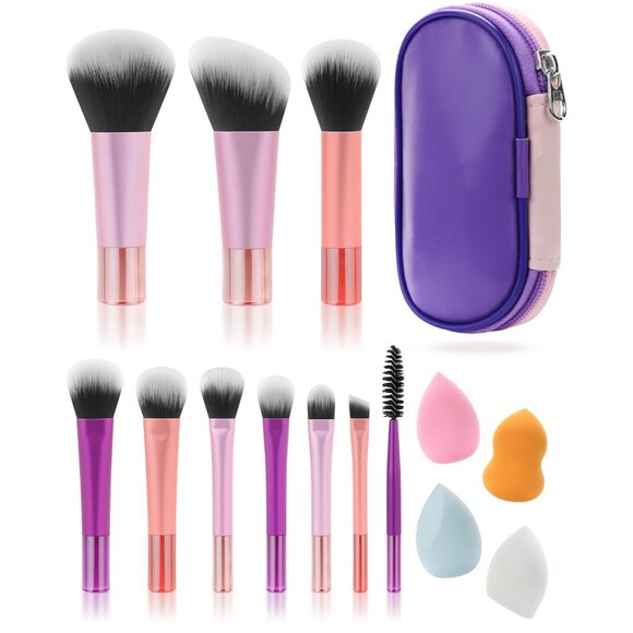 🆕Women Pink Portable Complete Function Cosmetic Kit Brush Pouch Foundation - Picture 1 of 6